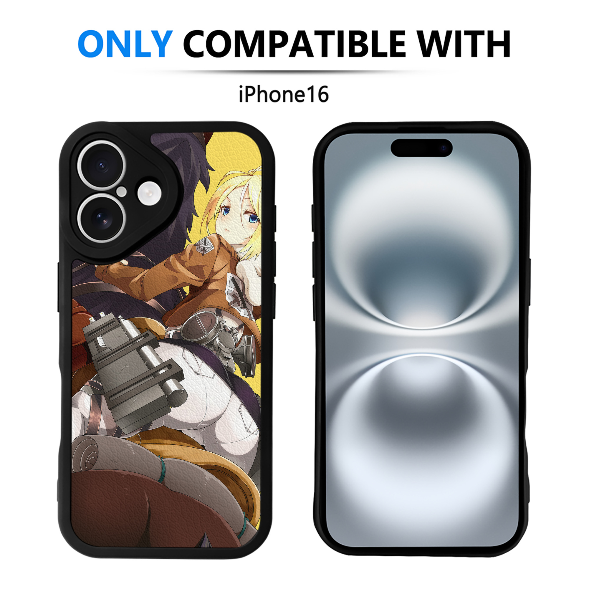 （画像用） 進撃の巨人 Attack on Titan 【iPhone 16シリーズ対応】シリコンスマホケース（レザー調） 材質：シリコン